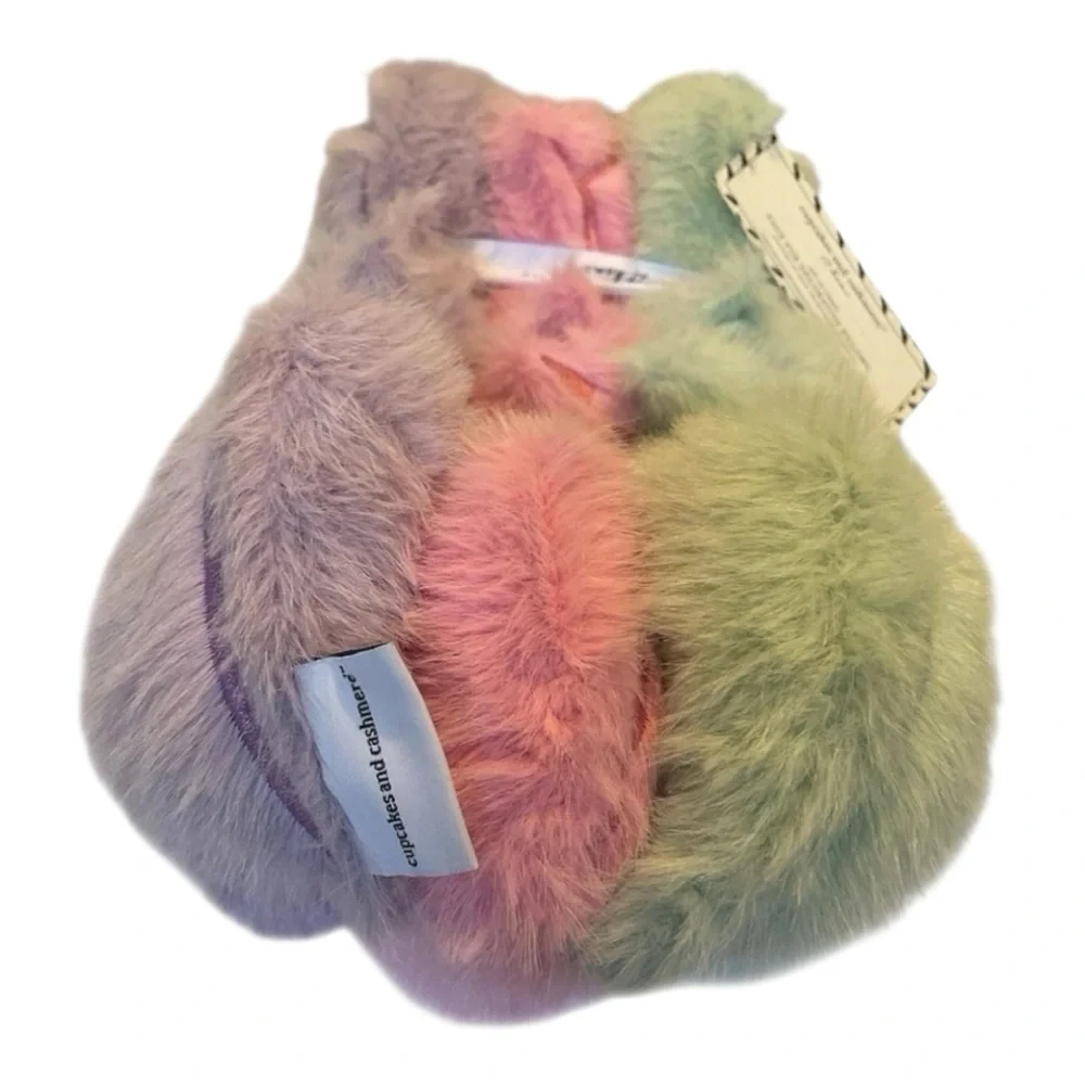 Cupcakes & Cashmere Pastel Faux Fur Halloween Bat Pillows New Release Set of 3